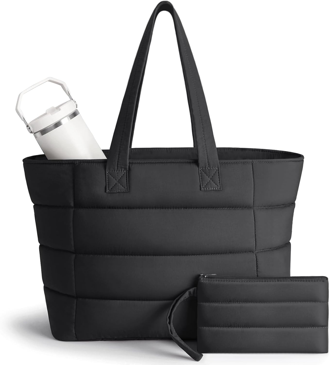 Women Bags For Work - กระเป๋าโท้ทพัฟฟี่สำหรับผู้หญิง กระเป๋าสะพายไหล่น้ำหนักเบาพร้อมกระเป๋าถือสำหรับเดินทาง ทำงาน ออกกำลังกาย กระเป๋าใส่แล็ปท็อปสำหรับพยาบาลและครู