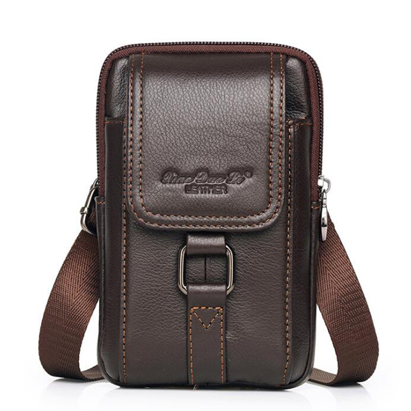 Saddle Bag Leather - กระเป๋าคาดเอวคาดเอวเคสโทรศัพท์มือถือแบบสบายๆแฟชั่นหนังแท้สำหรับผู้ชายกระเป๋าคาดเอวสะพายข้าง