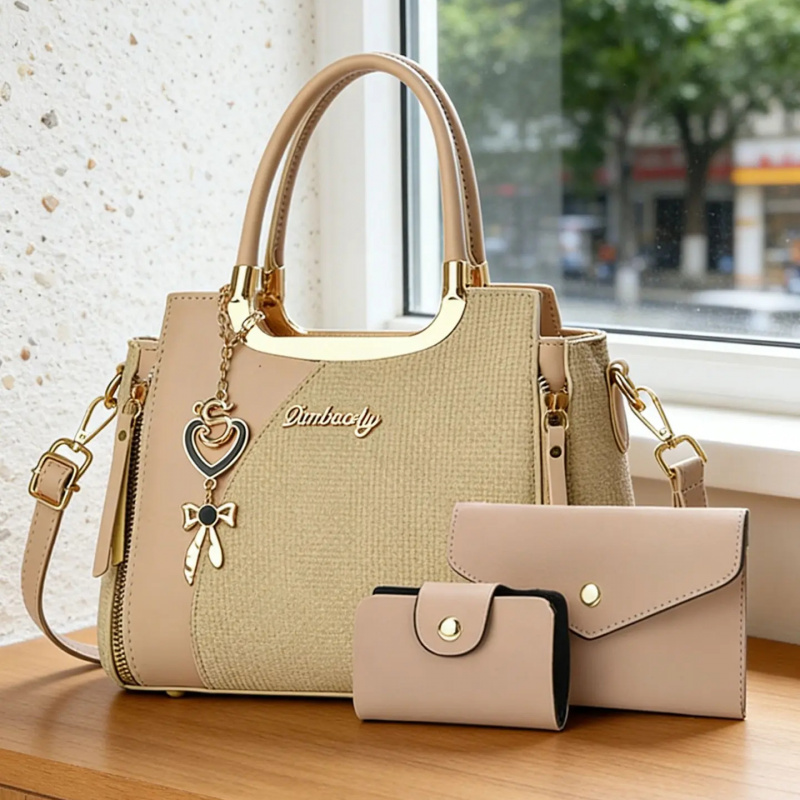 Women'S Bags Handbags - ชุดกระเป๋าถือสตรีสุดหรู, กระเป๋าสะพายหลากสี, วัสดุ PU แบบลำลอง, เหมาะสำหรับทุกฤดูกาล,