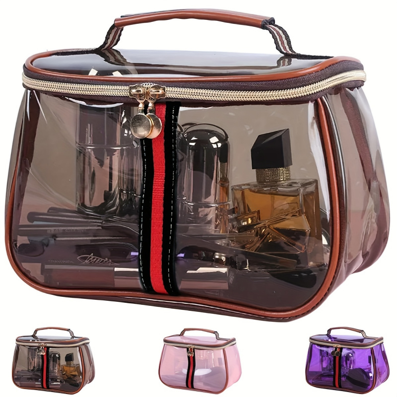 Women Bags New - กระเป๋าเครื่องสำอางธีมแอปเปิ้ลแบบใหม่，กระเป๋าใส่อุปกรณ์อาบน้ำแบบใสขนาดใหญ่สำหรับผู้หญิง，กระเป๋าเดินทางแบบใสพร้อมซิป