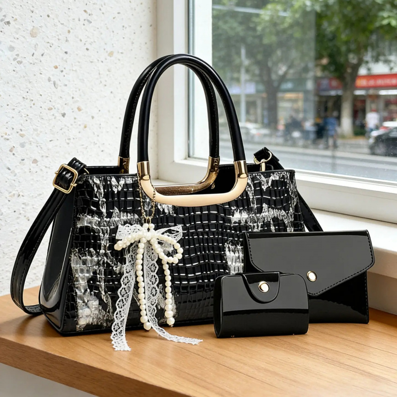 Women'S Bags Handbags - ชุดกระเป๋าถือสตรี ลายหนังจระเข้ กระเป๋าคลัทช์สำหรับงานกลางคืน กระเป๋าสะพายข้างสำหรับงานปาร์ตี้ เครื่องประดับสตรีระดับไฮเอนด์ ของขวัญสุดเพอร์เฟกต์