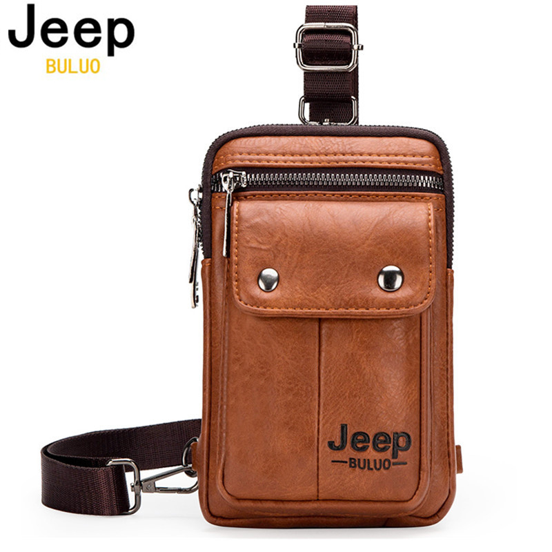 Saddle Bag Leather - JEEP BULUO ขนาดเล็ก Multi-Function SLING Crossbody