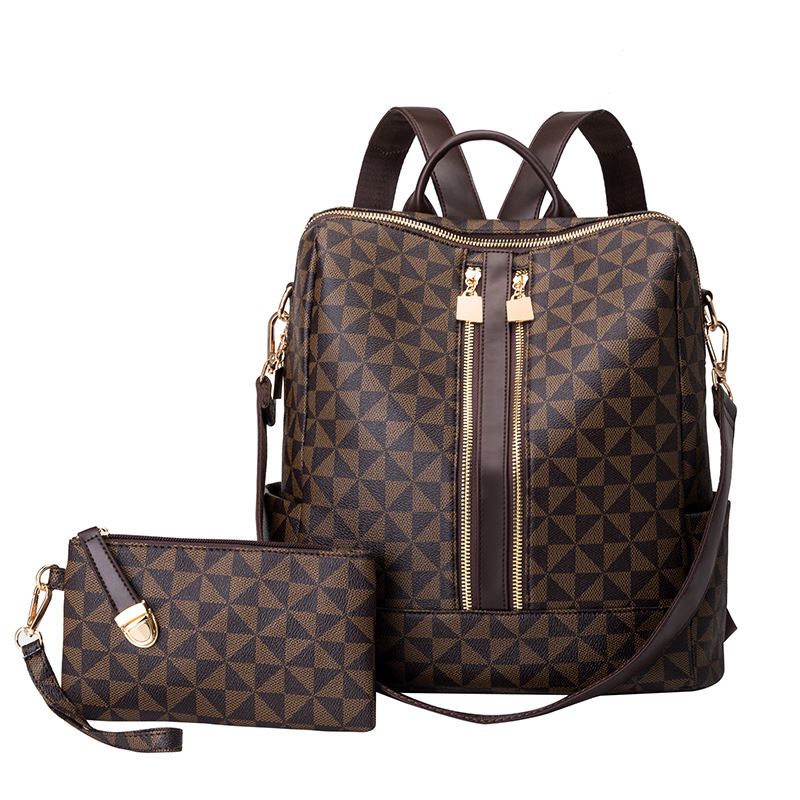 Women Bags White - ชุดกระเป๋าเป้สะพายหลังและกระเป๋าถือ 2 ชิ้นสําหรับผู้หญิง กระเป๋าสะพายข้างไหล่คู่กันน้ํา กระเป๋าเดินทางสตรีส่ง Co
