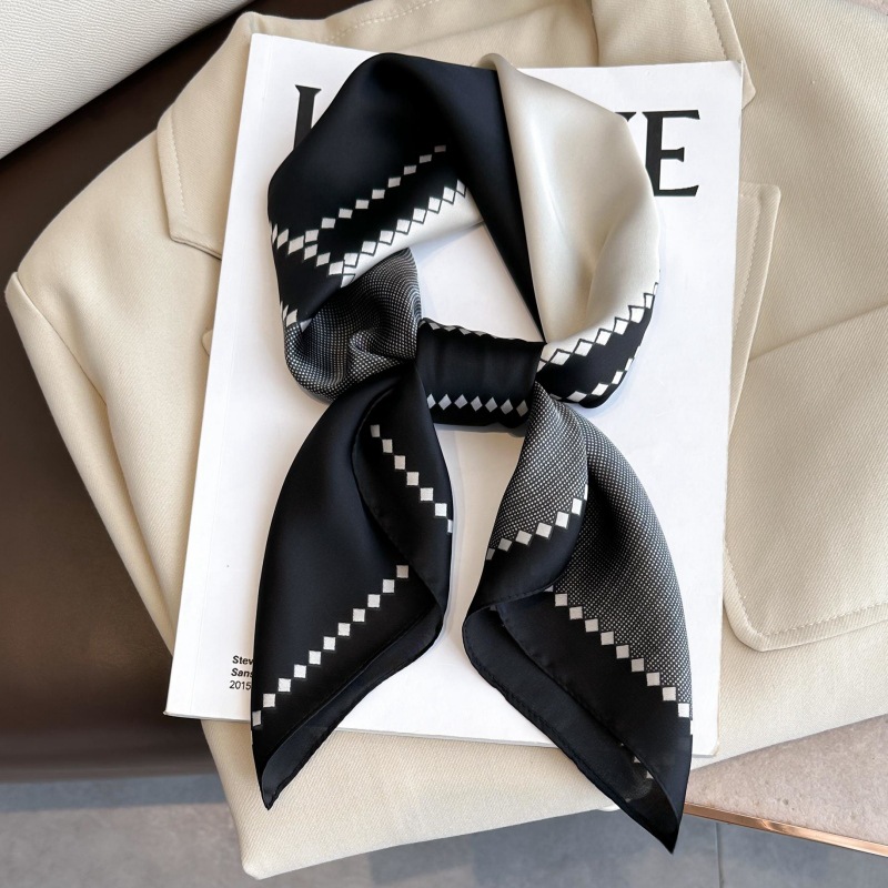 Women Bags For Office - ใหม่หรูหรารูปแบบม้าผ้าไหมผ้าพันคอสแควร์สตรีซาติน Hairband Neckerchief สํานักงาน Hijab แถบคาดศีรษะ
