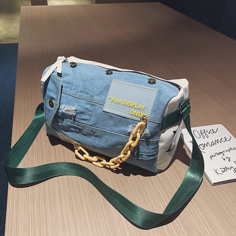 กระเป๋าผ้ายีนส์แฟชั่นสำหรับสะพ - Women Bags Jeans บทวิจารณ์และราคา