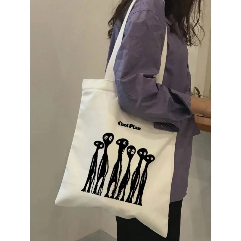 ROMWE กระเป๋าสะพายผ้าแคนวาสลาย - Women Bags For Work บทวิจารณ์และราคา