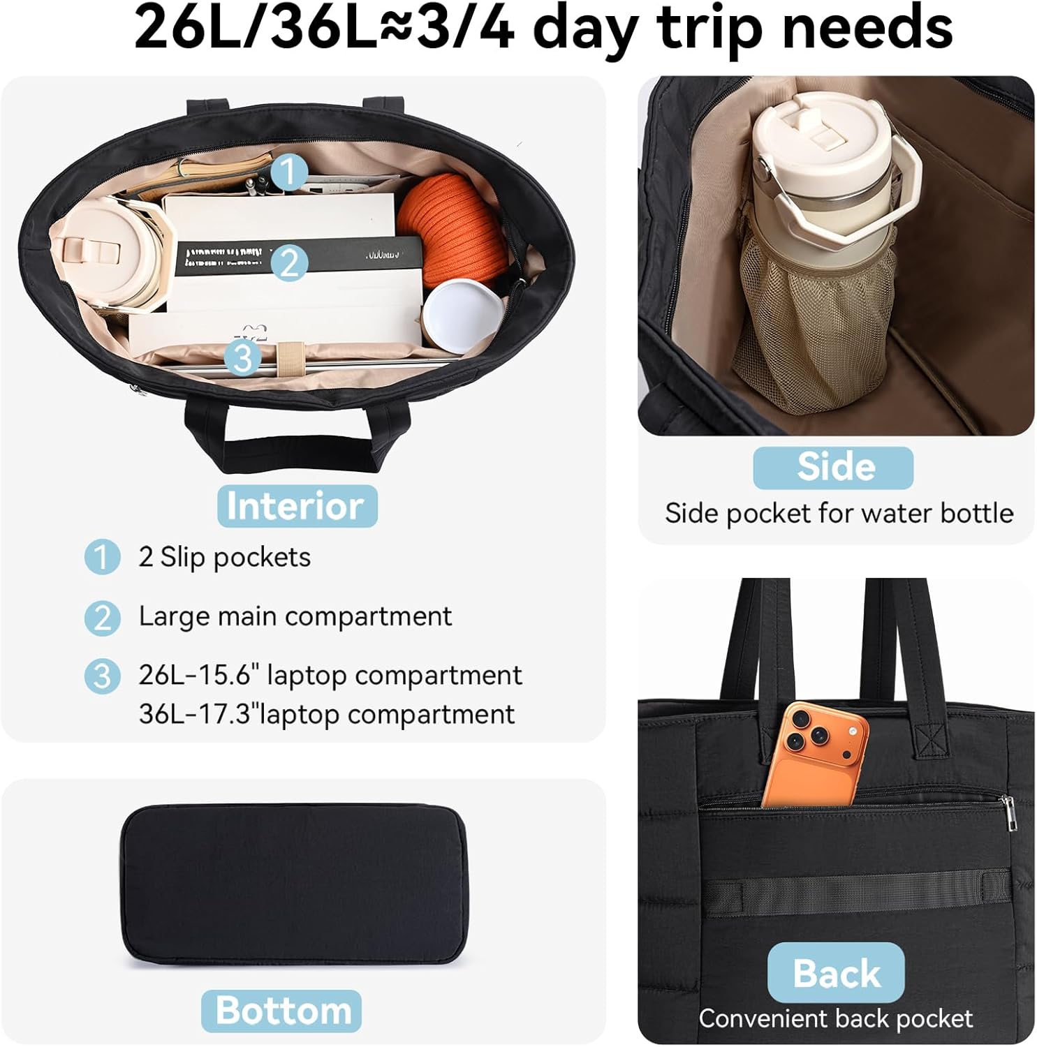 กระเป๋าโท้ทพัฟฟี่สำหรับผู้หญิง - Women Bags For Work บทวิจารณ์และราคา