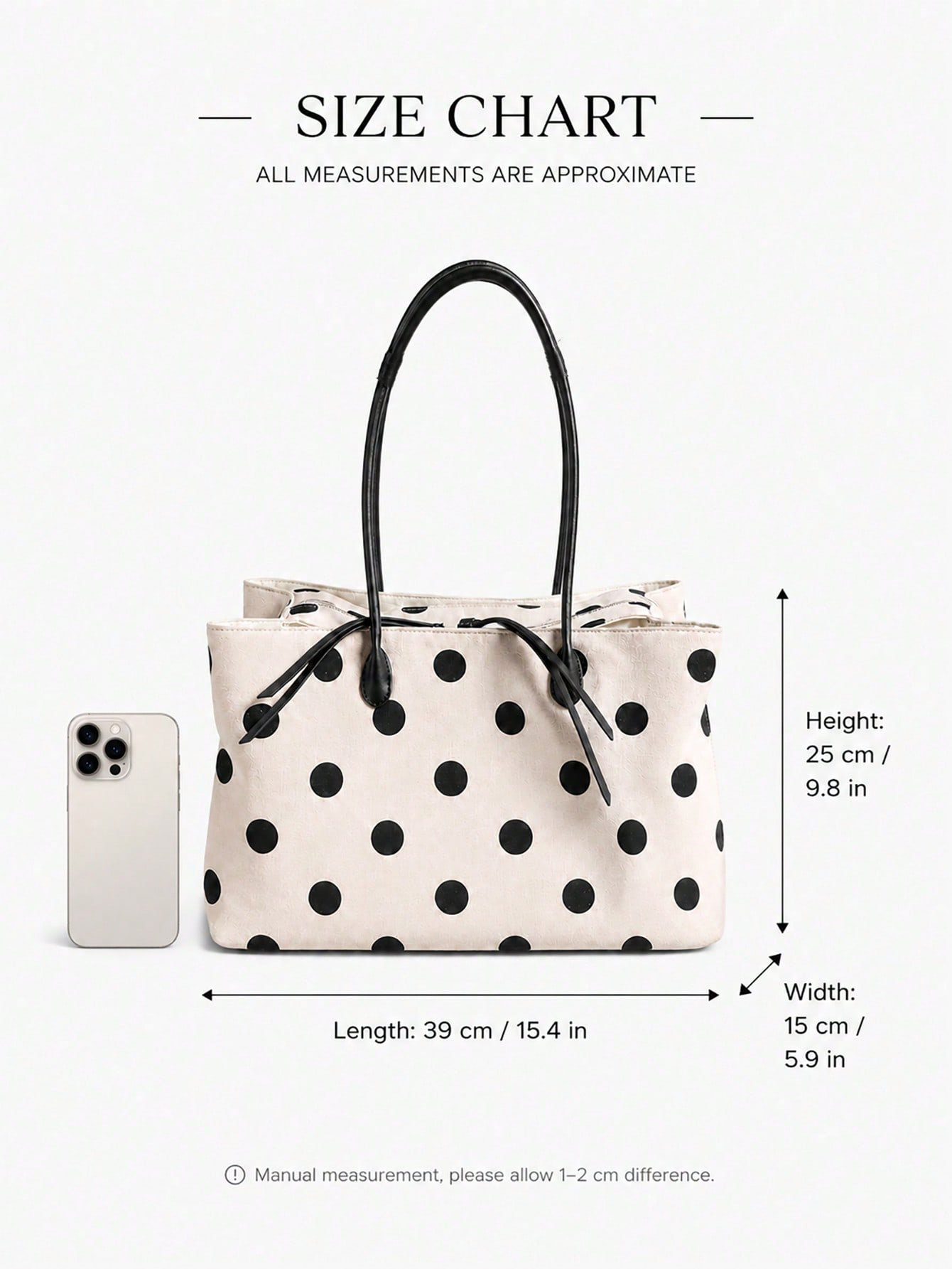 กระเป๋าโท้ทผ้าลินินลายจุดขนาดใ - Women Bags For Work บทวิจารณ์และราคา