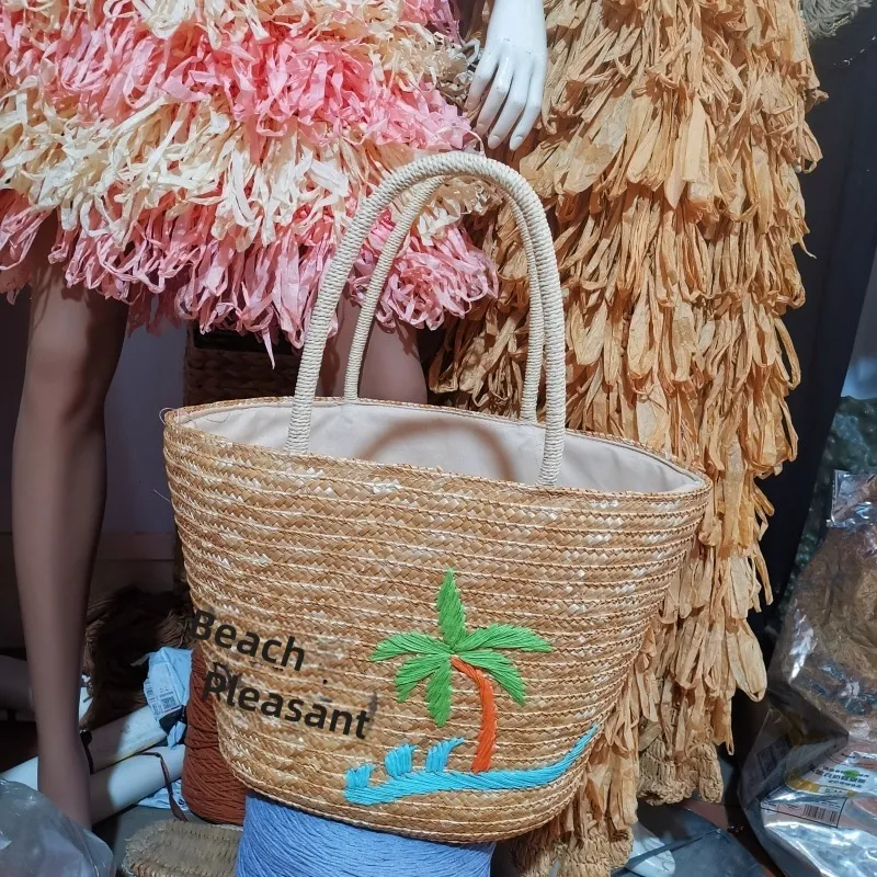 กระเป๋าถือสานฟางข้าวปักลายฟลาม - Women Bags Manufacturer บทวิจารณ์และราคา