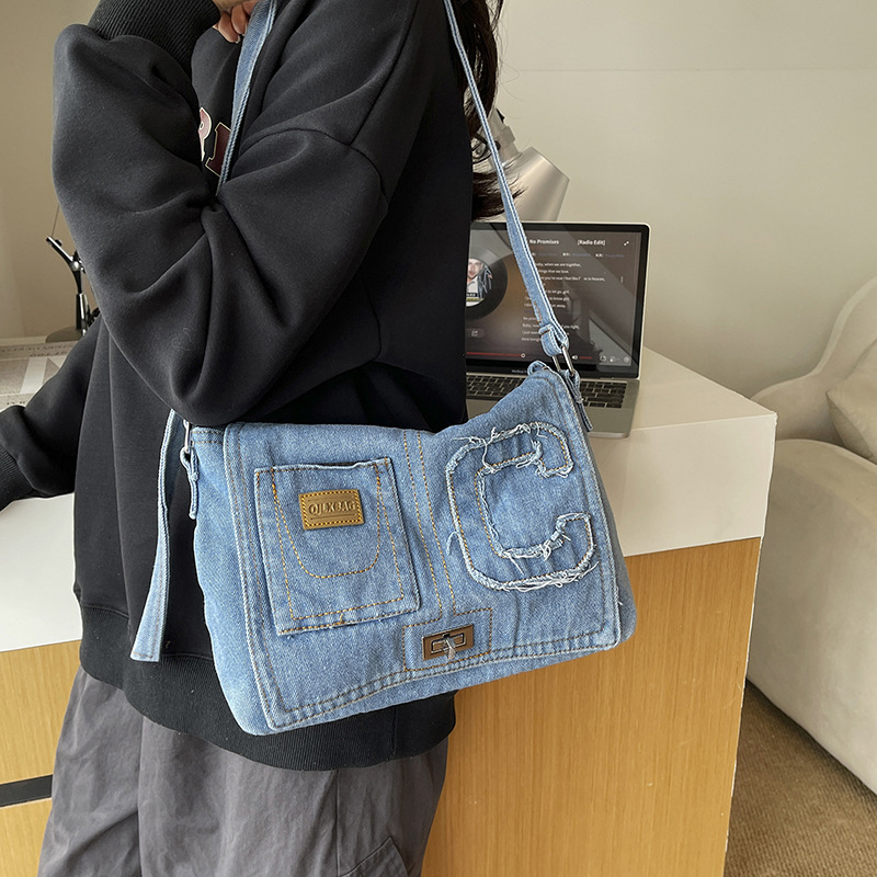 กระเป๋าสะพายข้างผู้หญิงผ้ายีนส - Women Bags Jeans บทวิจารณ์และราคา
