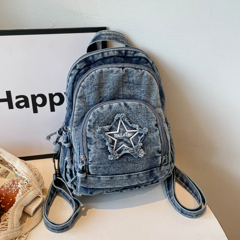 แฟชั่น Y2K กระเป๋าเป้สะพายหลัง - Women Bags Jeans บทวิจารณ์และราคา