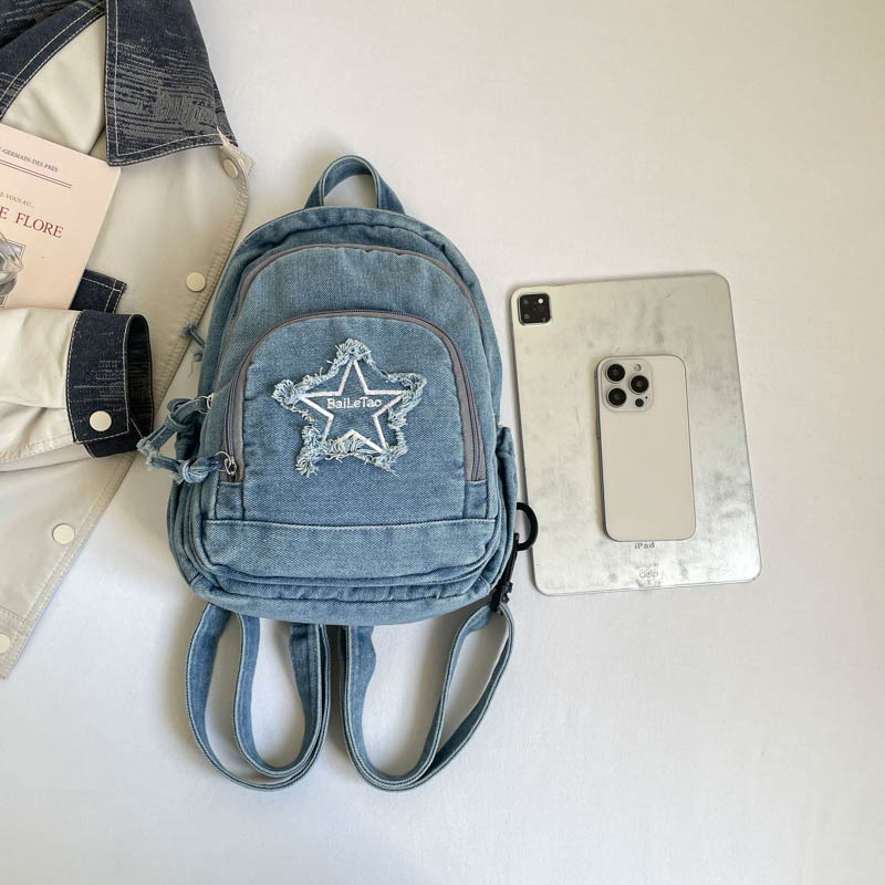 แฟชั่น Y2K กระเป๋าเป้สะพายหลัง - Women Bags Jeans บทวิจารณ์และราคา