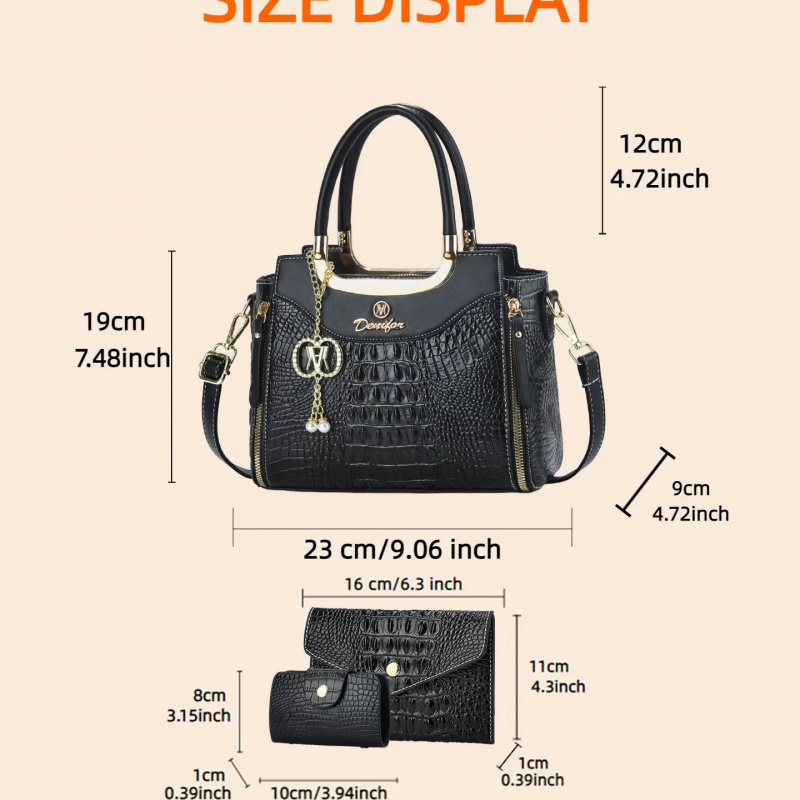 ชุดกระเป๋าถือลายหนังจระเข้สำหร - Women'S Bags Handbags บทวิจารณ์และราคา