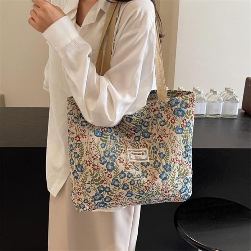 กระเป๋าถือผ้าแคนวาสลายดอกไม้ ก - Women Bags For Work บทวิจารณ์และราคา
