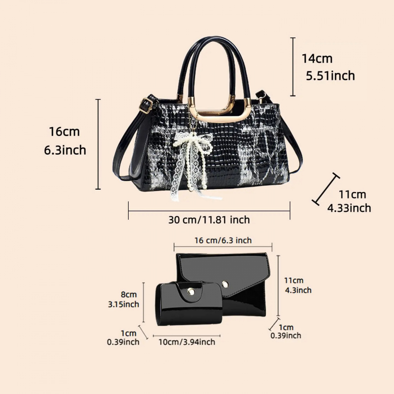 ชุดกระเป๋าถือสตรี ลายหนังจระเข - Women'S Bags Handbags บทวิจารณ์และราคา