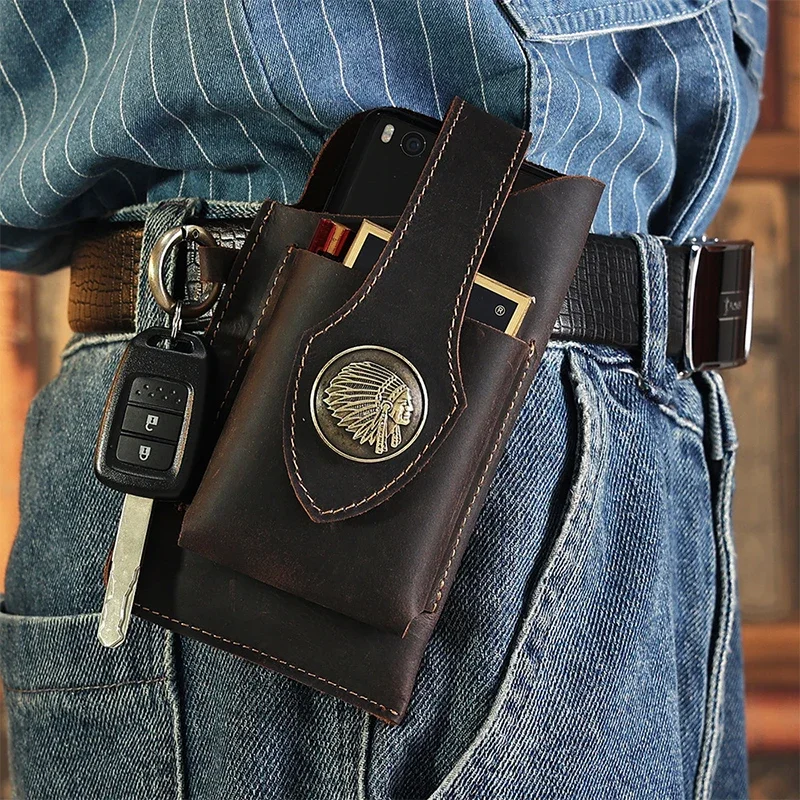 บุรุษหนังแท้เอวกระเป๋าโทรศัพท์ - Saddle Bag Leather บทวิจารณ์และราคา