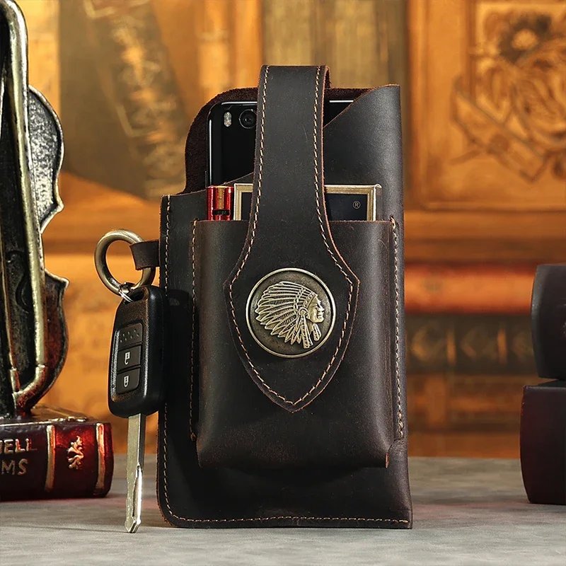 บุรุษหนังแท้เอวกระเป๋าโทรศัพท์ - Saddle Bag Leather บทวิจารณ์และราคา