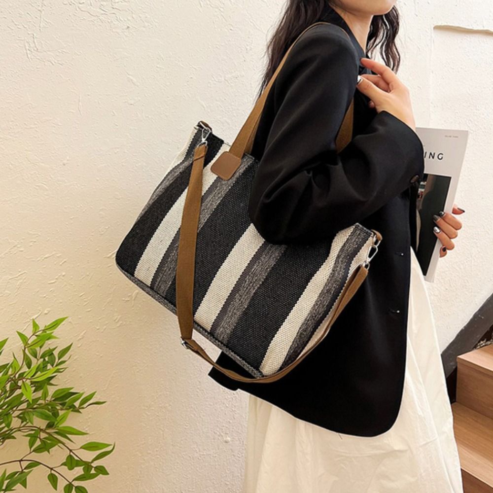 กระเป๋าผ้าลายทางแบบใหม่ กระเป๋ - Women Bags For Office บทวิจารณ์และราคา